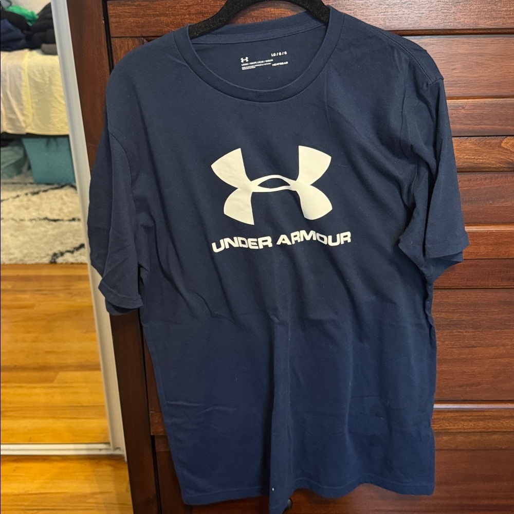Under Armour Dark Blue Tee with White Logo
